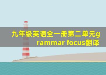 九年级英语全一册第二单元grammar focus翻译